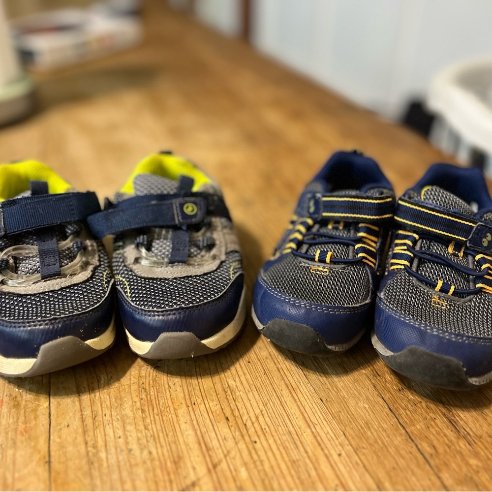 Surprize Stride Rite Blue and Yellow Sneakers wide feet